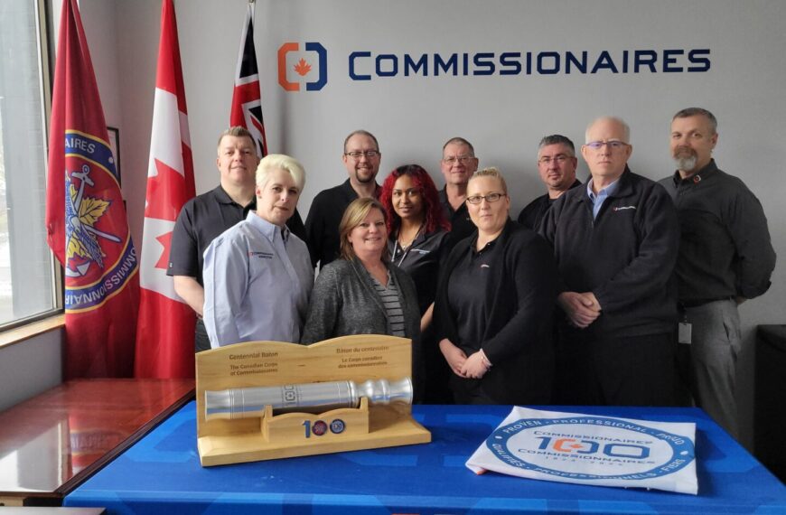 The Centennial Baton and Flag at Commissionaires Hamilton