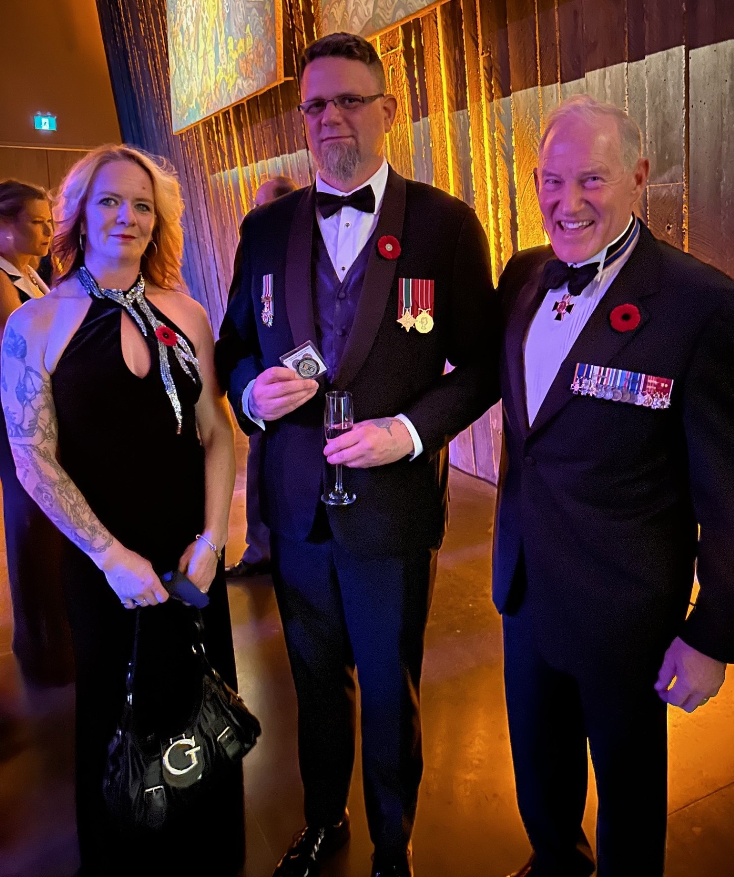 From L-R: Toni, John’s friend; Cmre John O’Connor, CD, Northern Alberta Division; and Gen (Ret’d) Walter Natynczyk, CMM, MSC, CD, former Chief of Defence Staff. 