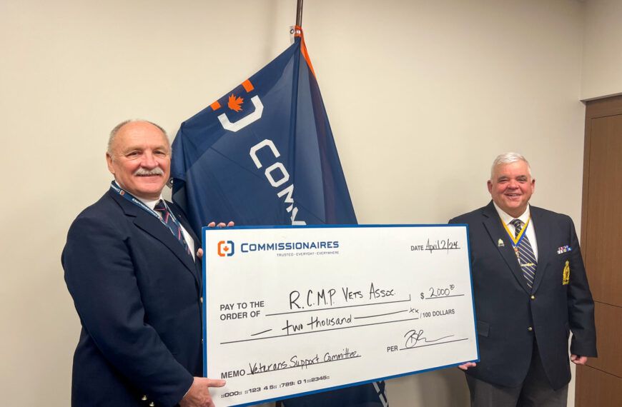 CNS Veterans’ Support Committee Aids RCMP Veterans’ Programs with Donation